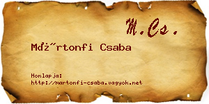 Mártonfi Csaba névjegykártya